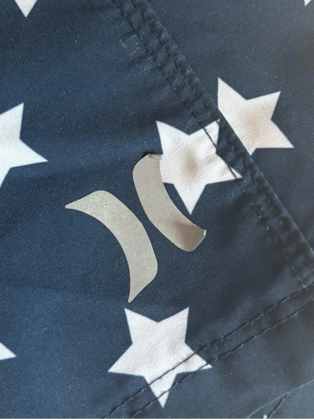 Hurley Stars & Stripes Board Shorts Red White & Blue 36 Americana Swim Trunks